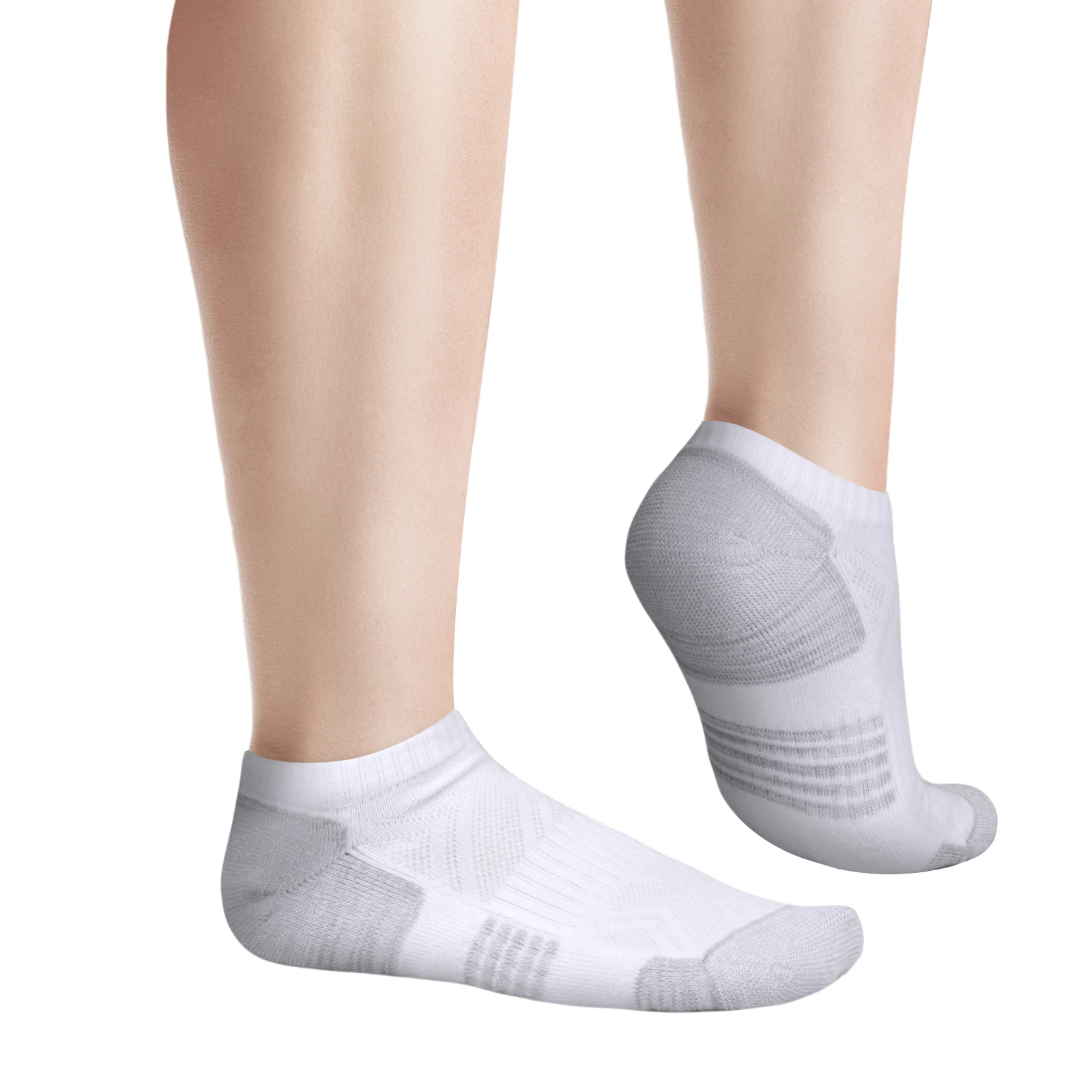 Yuedge Herren Söckchen 5 Paar niedrig geschnittene Baumwolle gepolstert Docht wirkung atmungsaktive sportliche Laufsport socken
