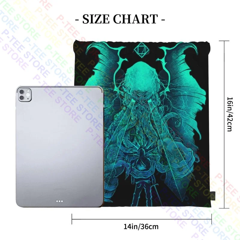 Lightning Cthulhu Wars Horror Arkham H. P. Miskatonic Lovecraft 01 Drawstring Bags Gym Bag Portable 3d Printing