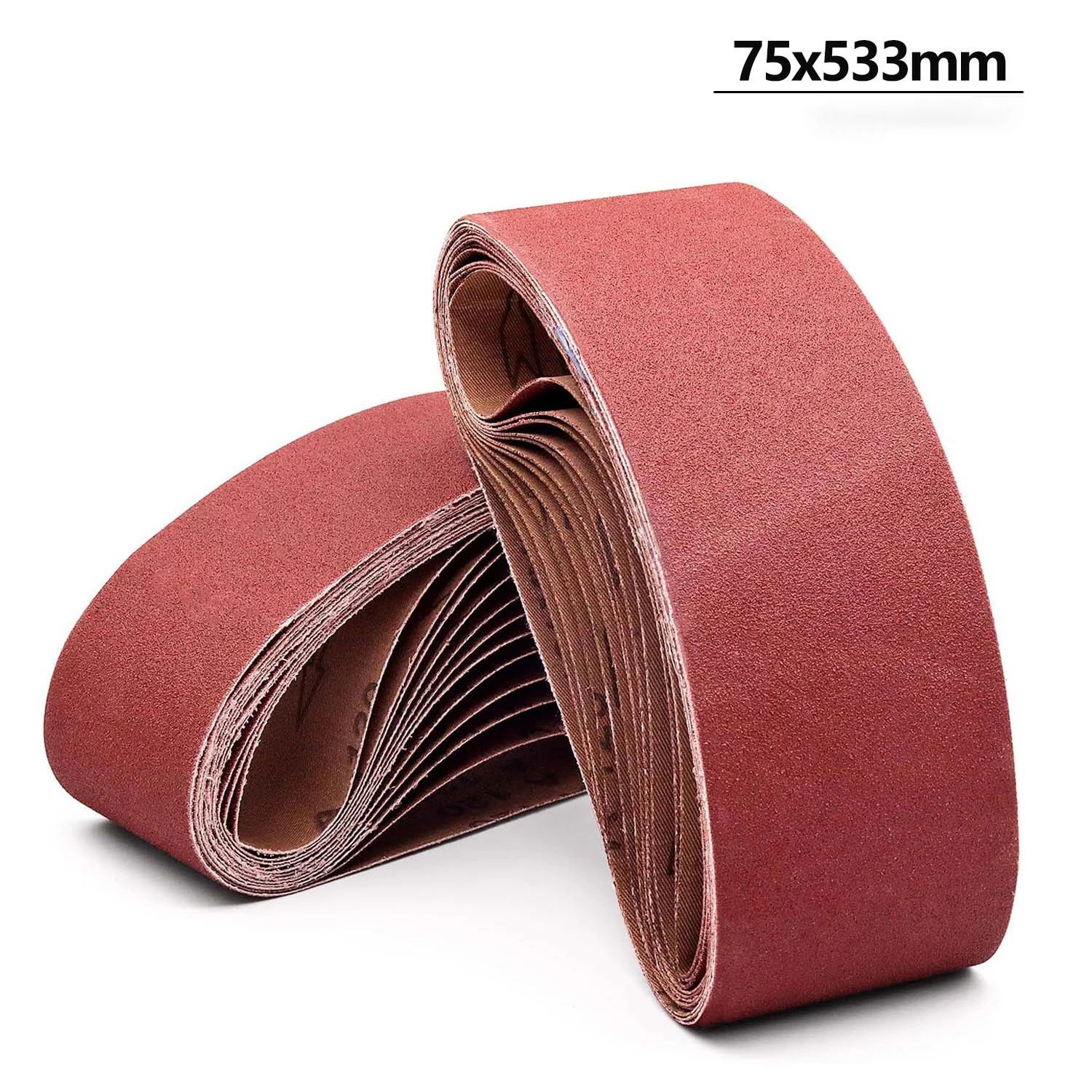10Pcs 75x533mm Sanding Belts 60/80/120/150/180/240/320/400 Grit for Belt Sander Abrasive Tool Wood Soft Metal Polishing Grinding