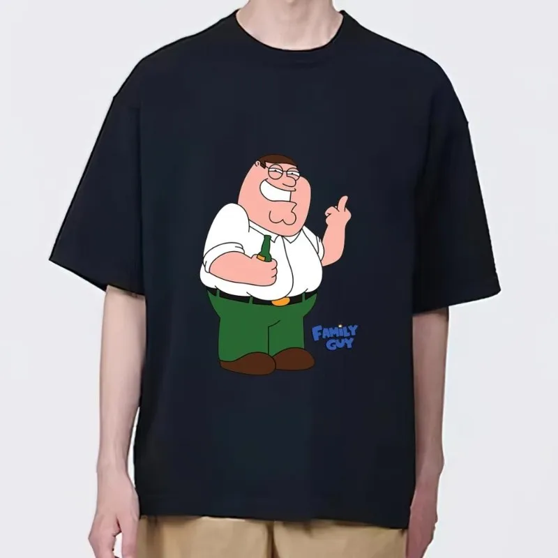 Cartoon F-Family Guy T Shirt Women Couple Combination Clothes Short Sleeve Collar Fashion Man Cotton