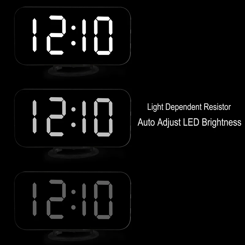 Large Alarm Clock LED Digital Display Dual Alarm Clock With USB Charger Port Suitable For The Simple Bedside Of The Elderly