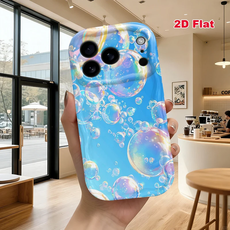 2D Flat Soft Silicone Phone Case For iPhone 17 Pro Max 16 18 Pro 13 11 15 14 Plus 12 17 16E 17Promax Shockproof Transparent Funda Cover