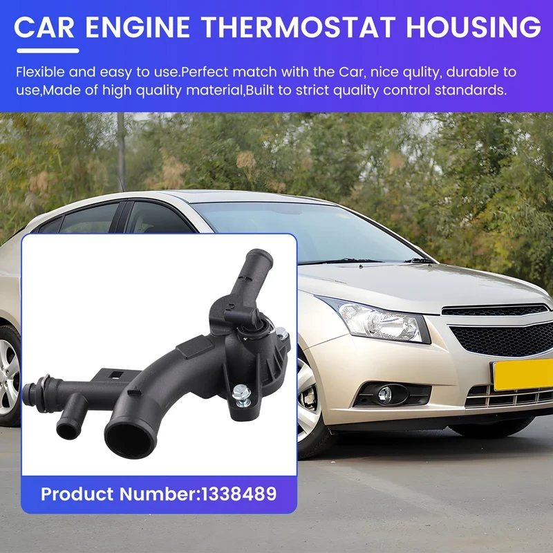 Car Engine Water Pump Outlet Coolant Thermostat Housing 1338489 For Chevy Cruze 1.4L 2011-2016 Buick Encore 2013-2019