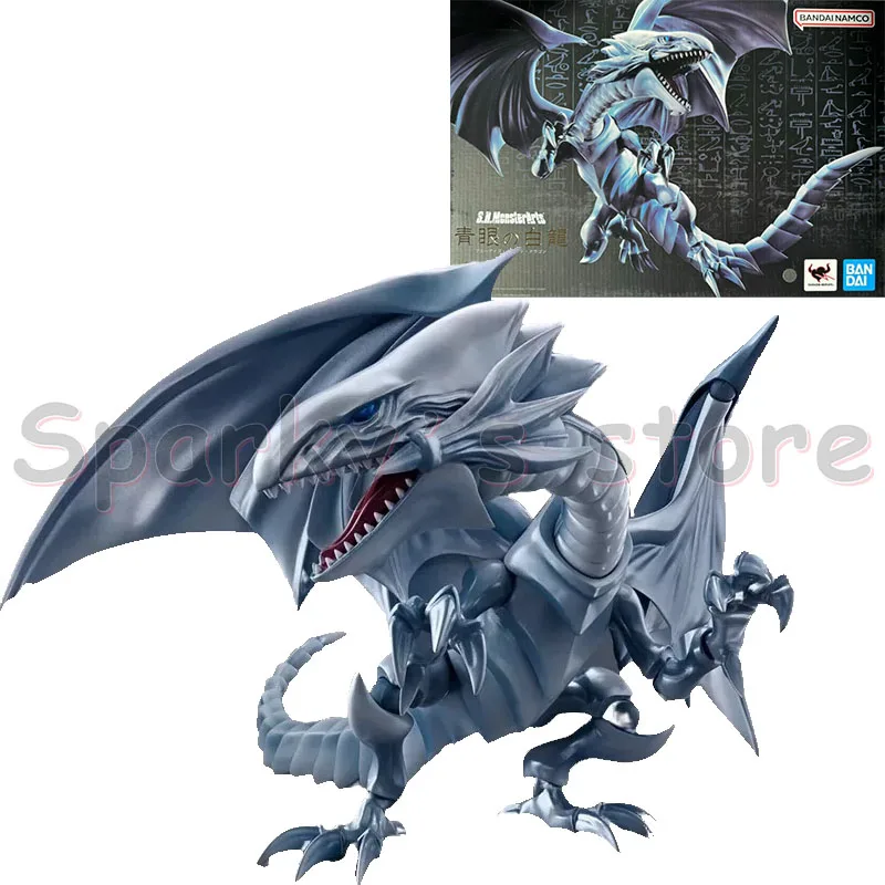 Bandai Original S.H.MonsterArts Yu-Gi-Oh! Duel Monsters Anime Figure Blue-Eyes White Dragon Action Figure Toys for Kids Gifts