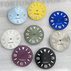 28.5mm S Logo Sunray  Exp lorer Dial Suitable For NH35/8215 Movement Ice Blue Luminou Watch Modification Accessories