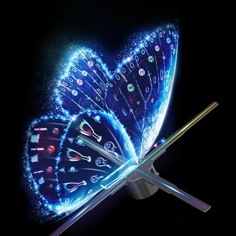 Naked eye 3d holographic projector advertising machine led rotating screenless display aerial suspension stereoscopic imaging
