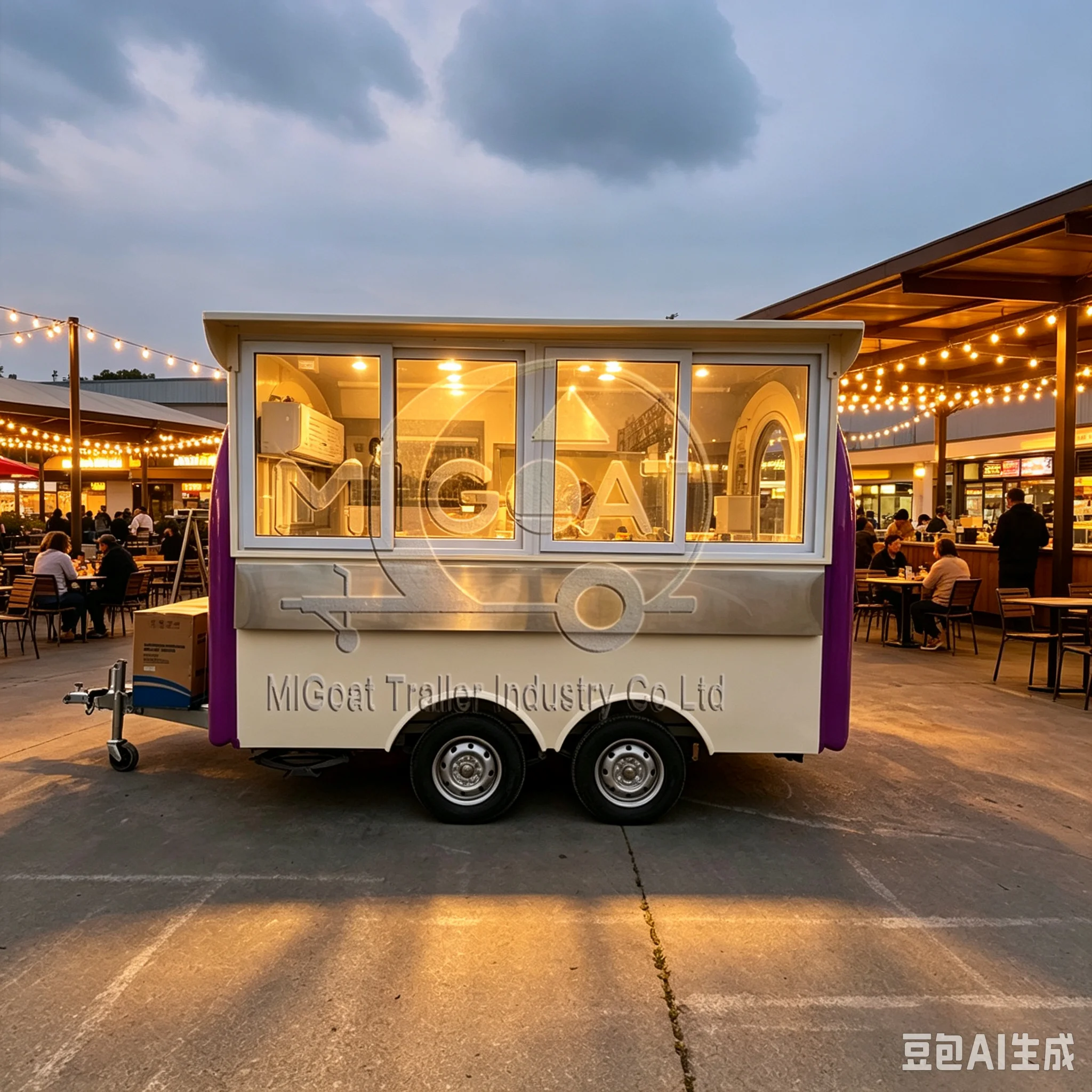 Single Axle Mobile Food Trailer Fully Equipped Street Snack Vending Cart Coffee Pizza Fast Food Concession Trailer