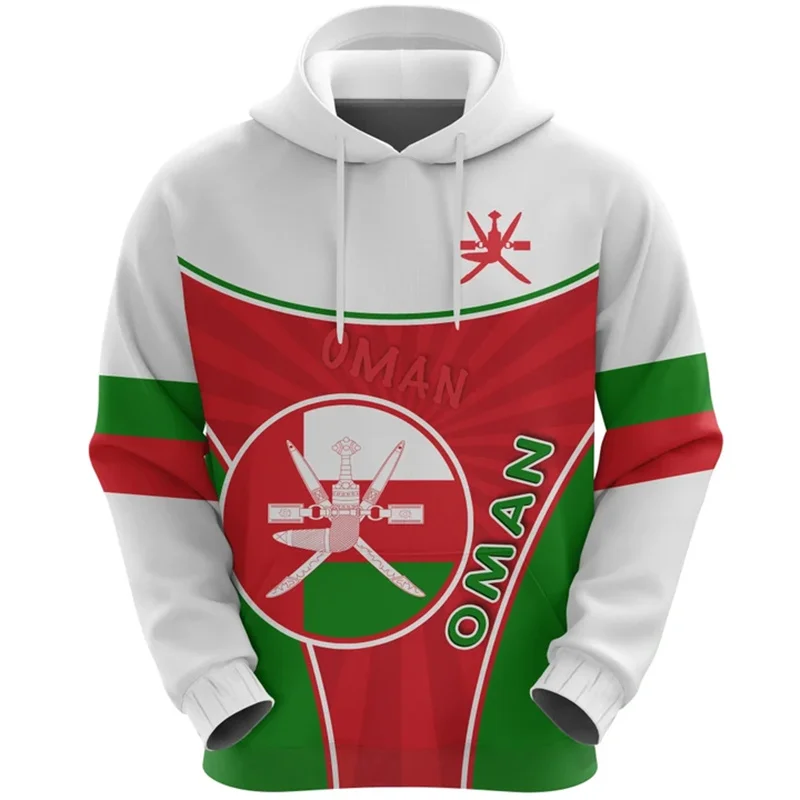 Oman Map Flag 3D Printing Hoodies For Men The Sultanate Of Oman Emblem Graphic Hooded Hoody Vintage Sweatshirts Pullovers Hoodie