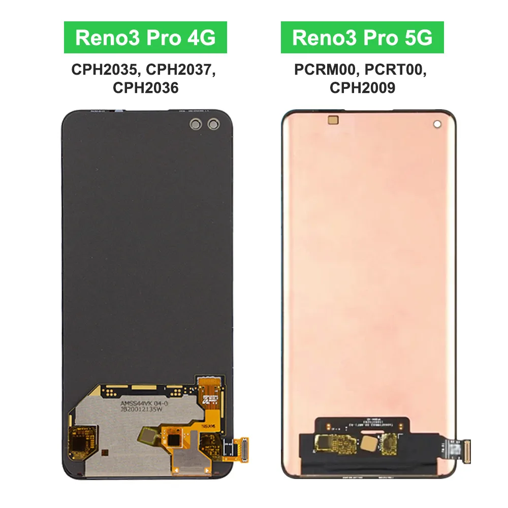 Original LCD ​For OPPO Reno3 Pro 4G CPH2035 CPH2037 LCD Display Touch Screen Digitizer Assembly For Reno 3 Pro 5G CPH2009 LCD