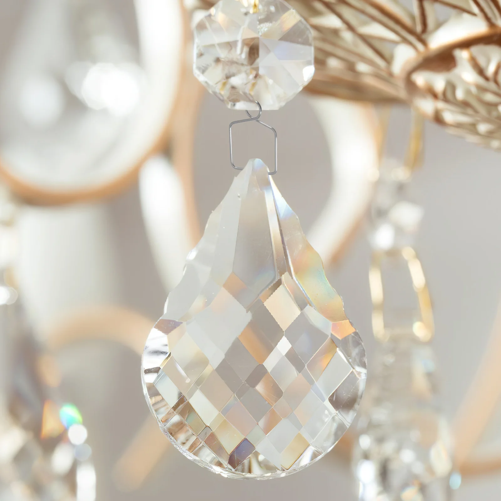 

100Pcs DIY Chandelier Fastening Clips 14mm Metal Crystal Prism Hanger Silver Connector Parts for Lamp Ceiling Light