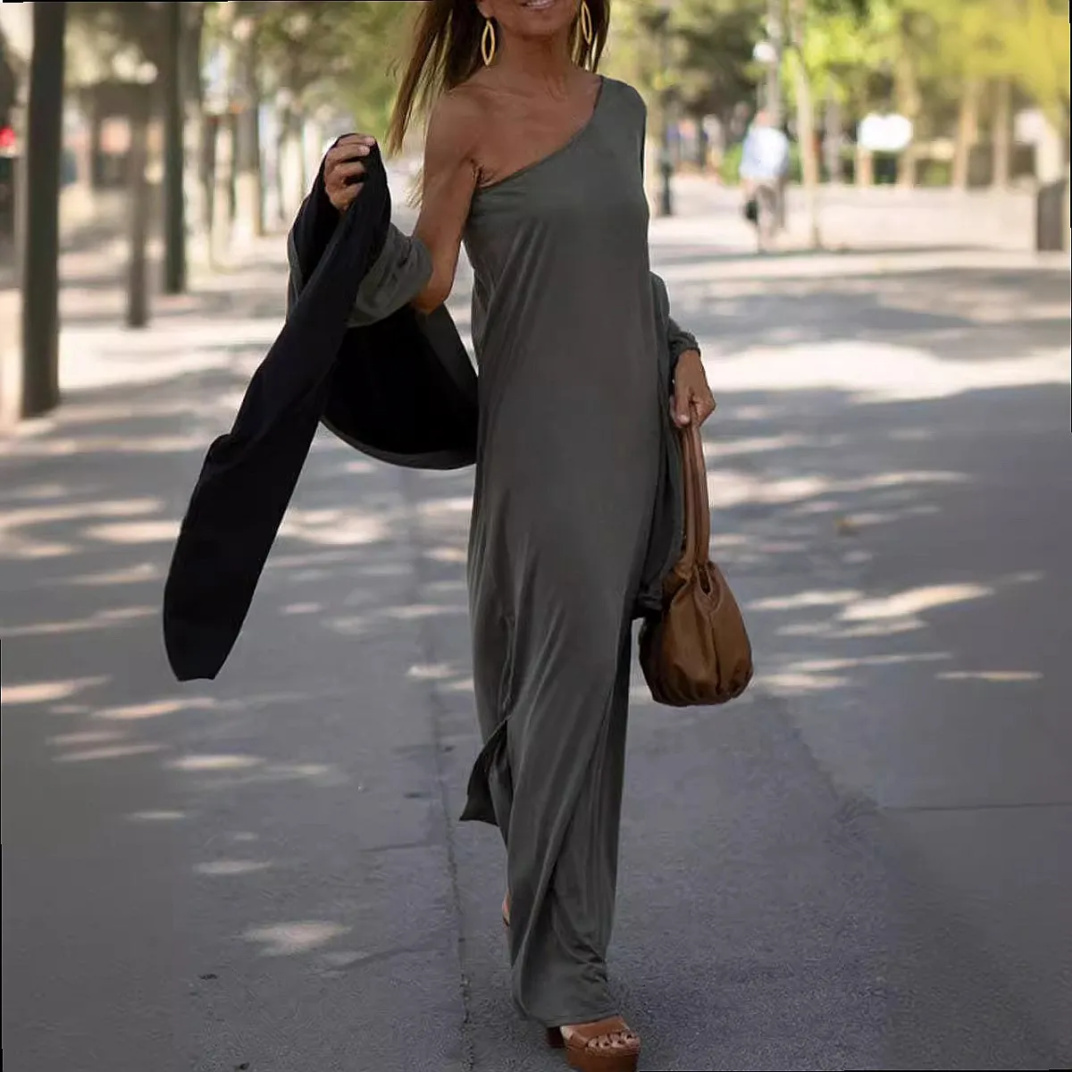 Knitted Loose Dress Women Summer Casual Flowy Dresses Jumpsuit Playsuit Overall