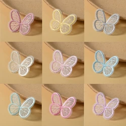 20Pcs/Lot 4.5x4cm Embroidered Butterfly Cloth Patches Colorful Mesh Appliques For DIY Sewing Craft Headwear Clothing Accessories