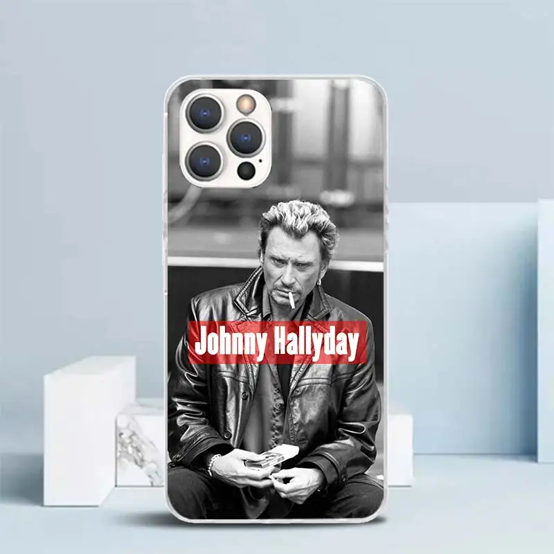 Johnny Hallyday Music Soft Cover for iPhone 15 14 13 12 Mini 11 Pro Max Print Phone Case X XS XR 7 Plus 8 + SE Pattern Coque