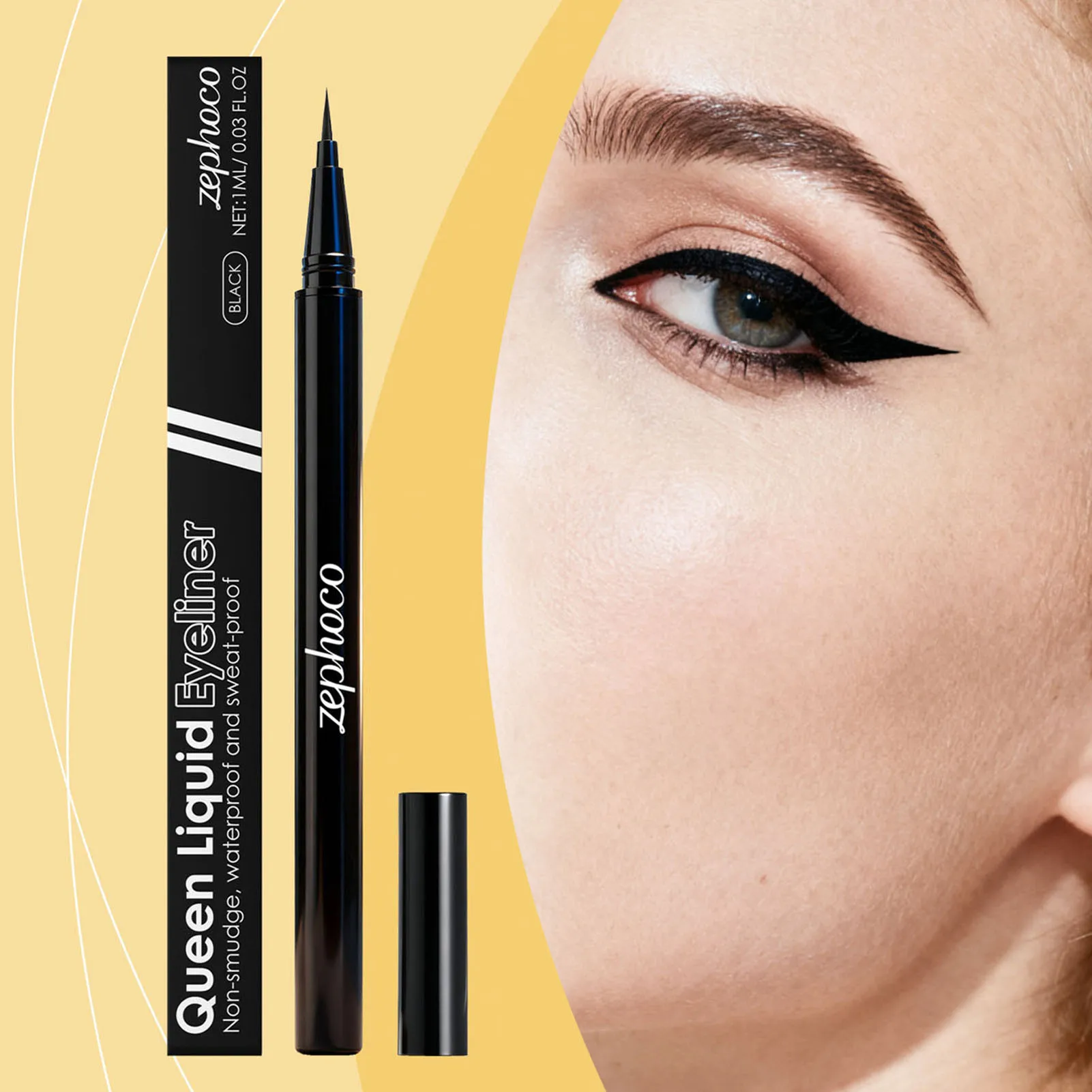 Lápiz Delineador de ojos líquido resistente al agua para ojos sensibles Delineador de ojos líquido negro a prueba de manchas de larga duración Maquillaje de fiesta para principiantes