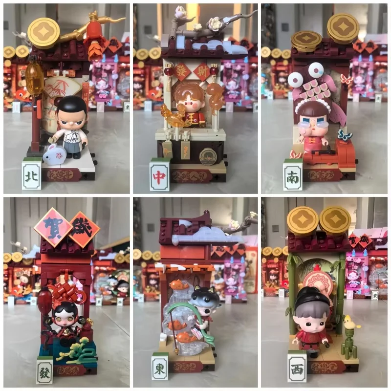 Wealthy Snake'S New Year Celebration-Fortunate Hand Series Blind Box Peach Blossom Teahouse Skullpada Labubu Doll New Year Gifts