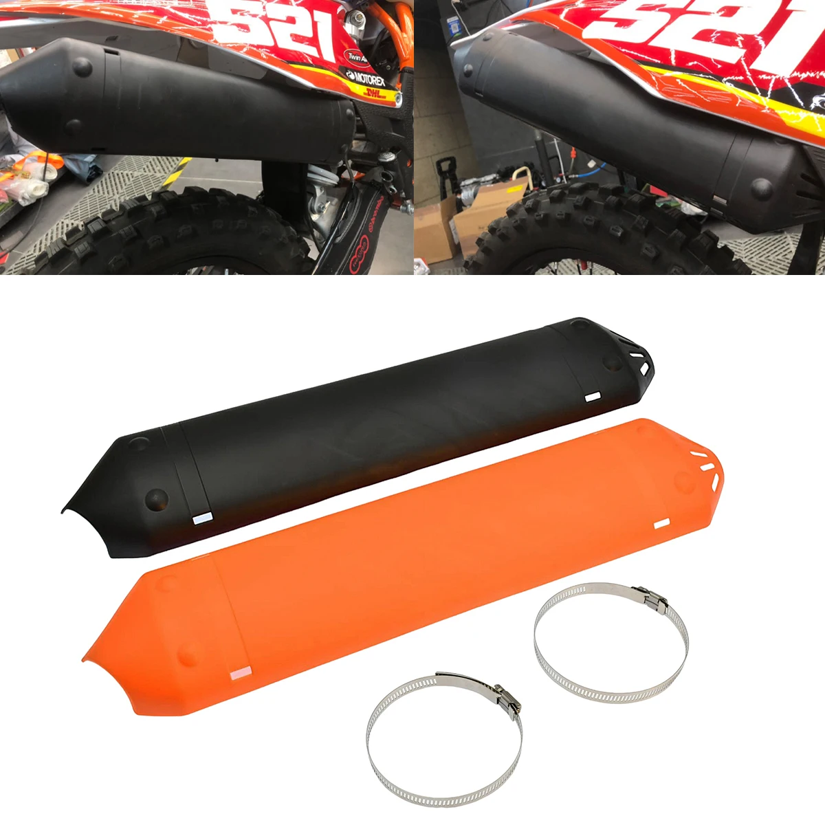 Motocross Exhaust Heat Shield Muffler Protector Cover For KTM XC XCW EXC 250 300 For Husqvarna TE250 TE300 2020-2023 Motorcycle