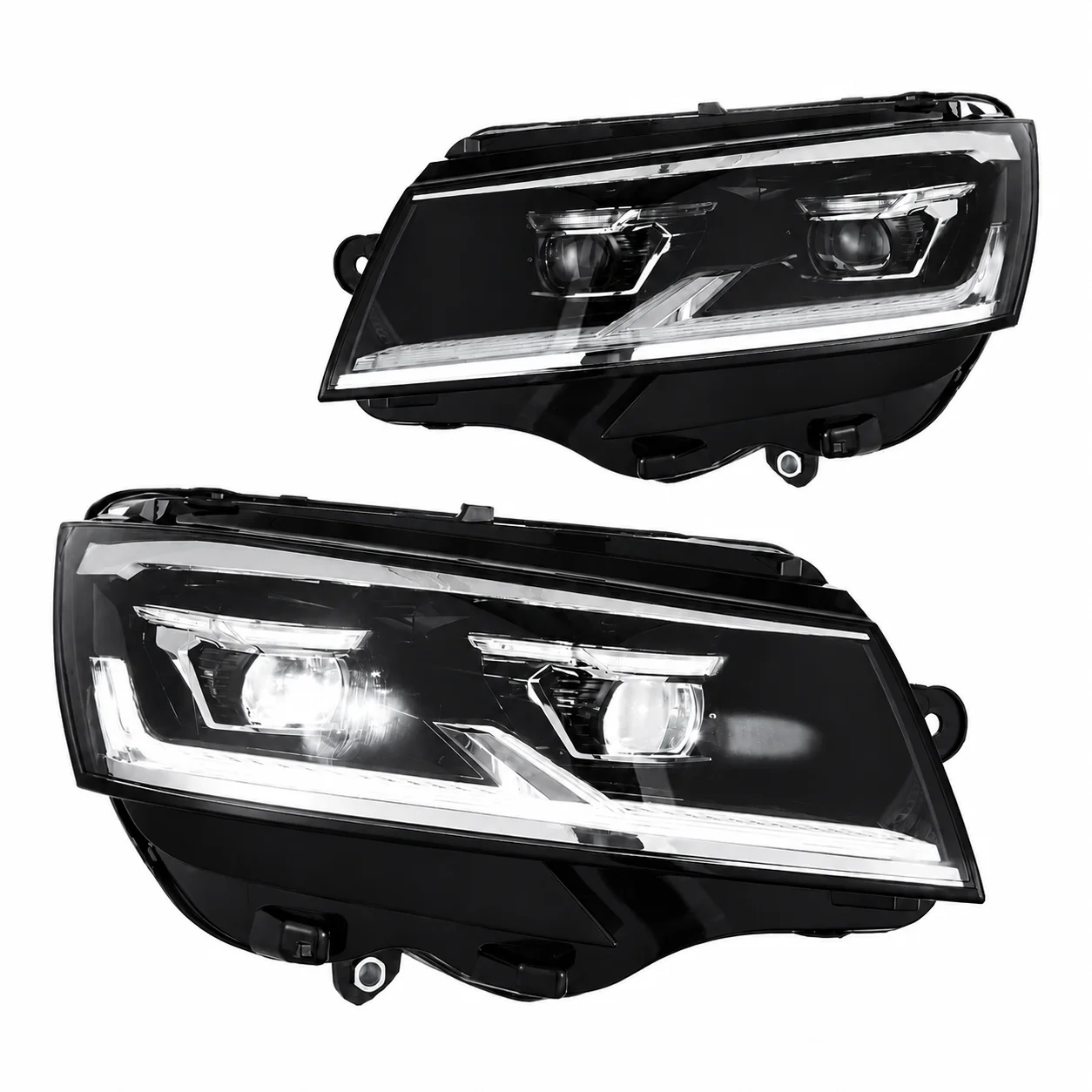 Dubbele LED koplamp DRL knipperlicht voorlicht set Plug & Play compatibel upgrade voor VW Transporter T6.1 2019-2024 Facelift