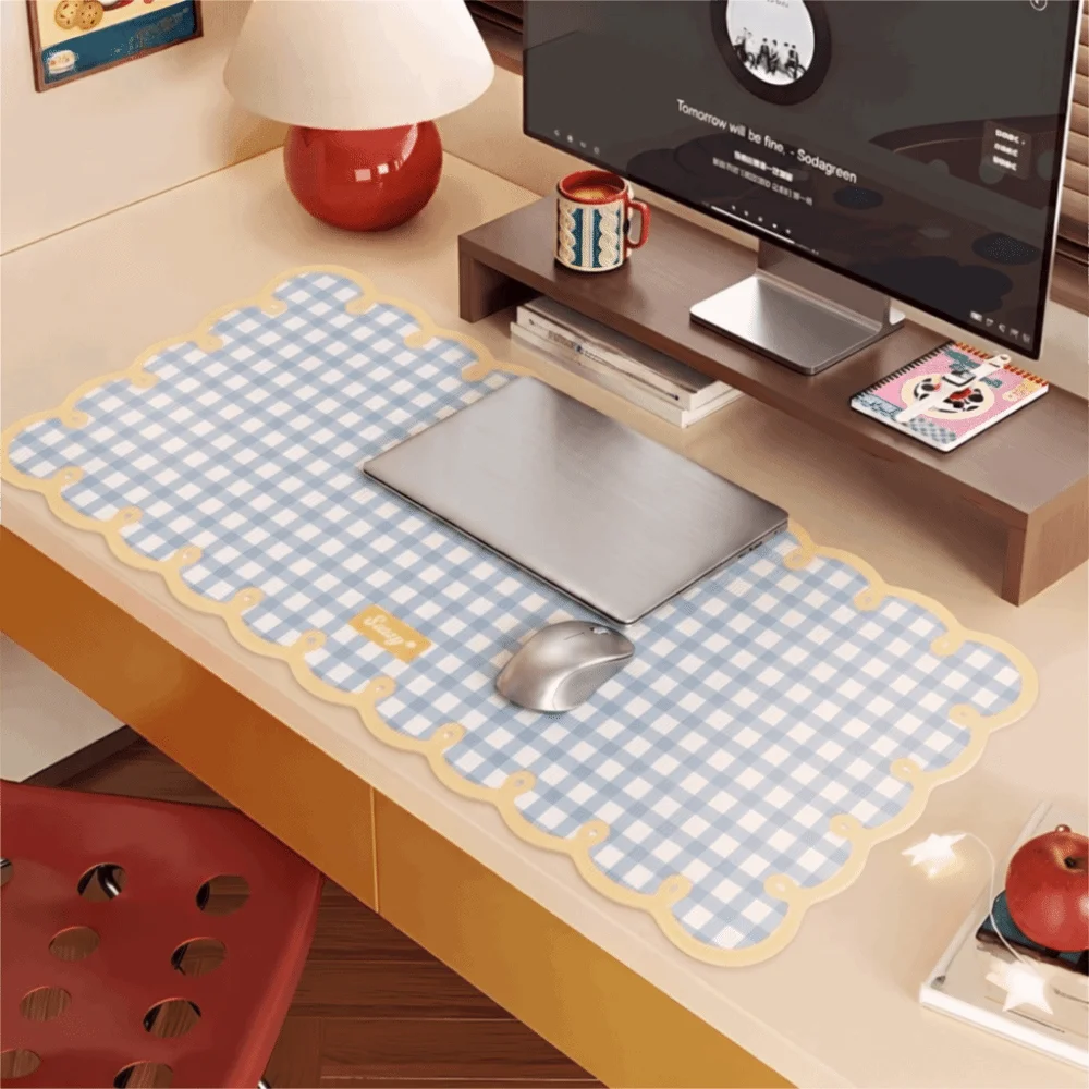 Table Mat Extra Large Mouse Pad Non Slip PVC Computer Desk Mat Cute Thickened Keyboard Pad Learning Desktop