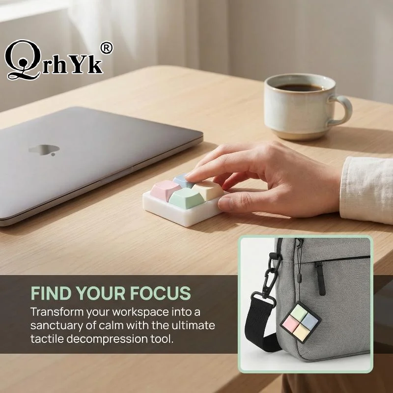 Keyboard Key Button Fidget Toy 2 3 4 Key Office Desk Stress  Decompression Gadget for Home and School