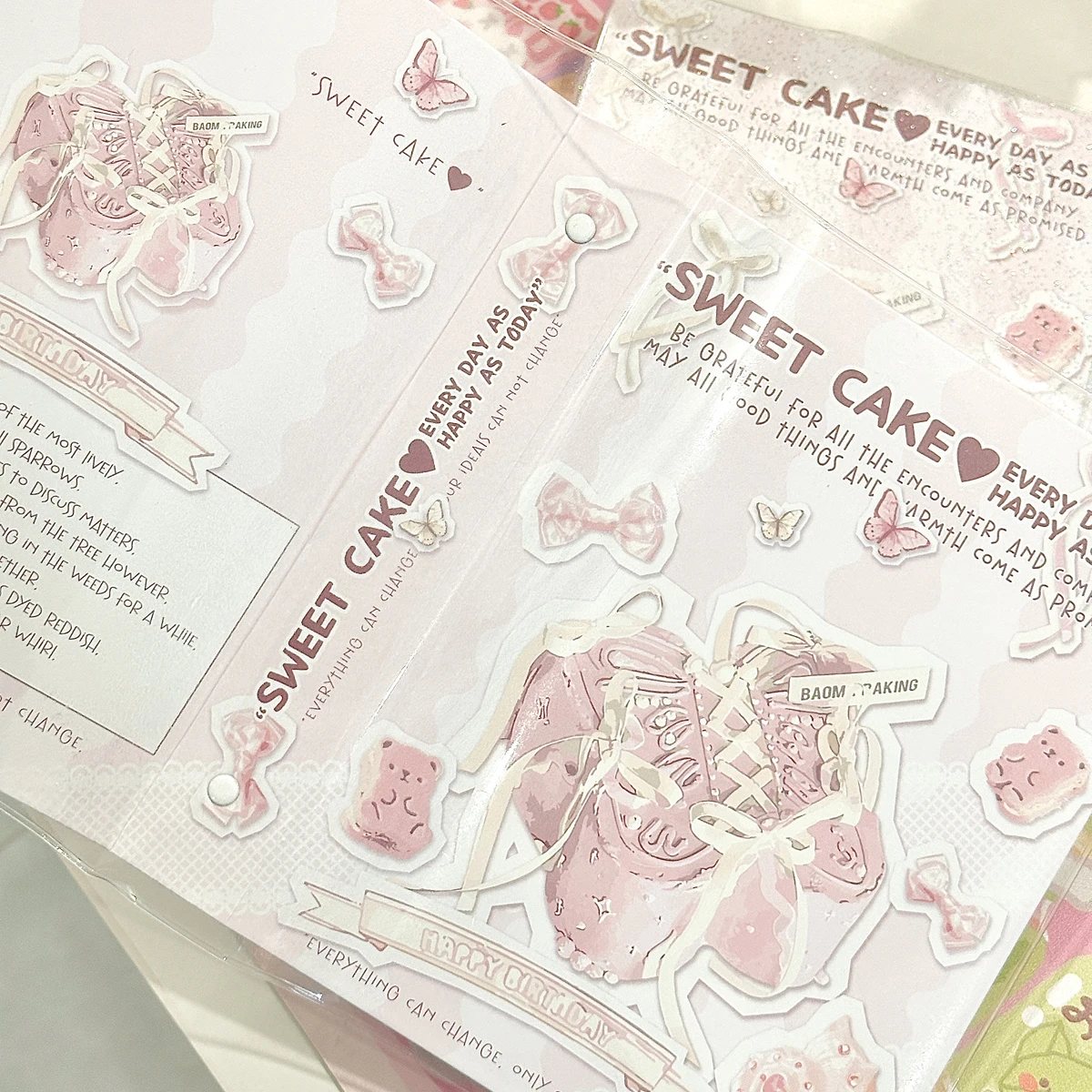 Cute Pink Bow Binder A5 Loose Leaf Photocards Holder Magnetic Kpop Photo Card Collect Book Album Korean 포카 바인더