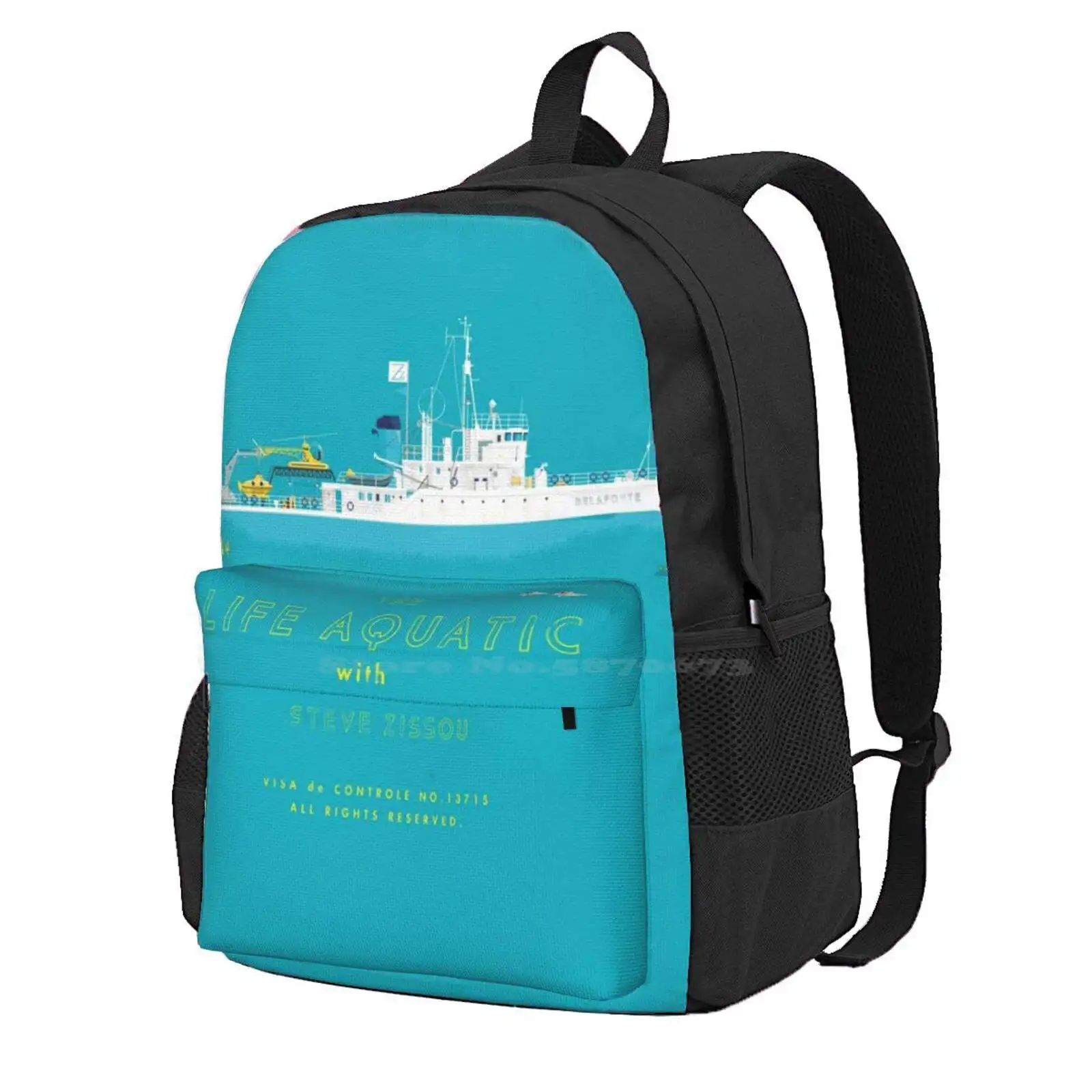 The Life Aquatic With Steve Zissou Hot Sale Schoolbag Backpack Fashion Bags Steve Zissou Life Aquatic Wes Anderson Belafonte