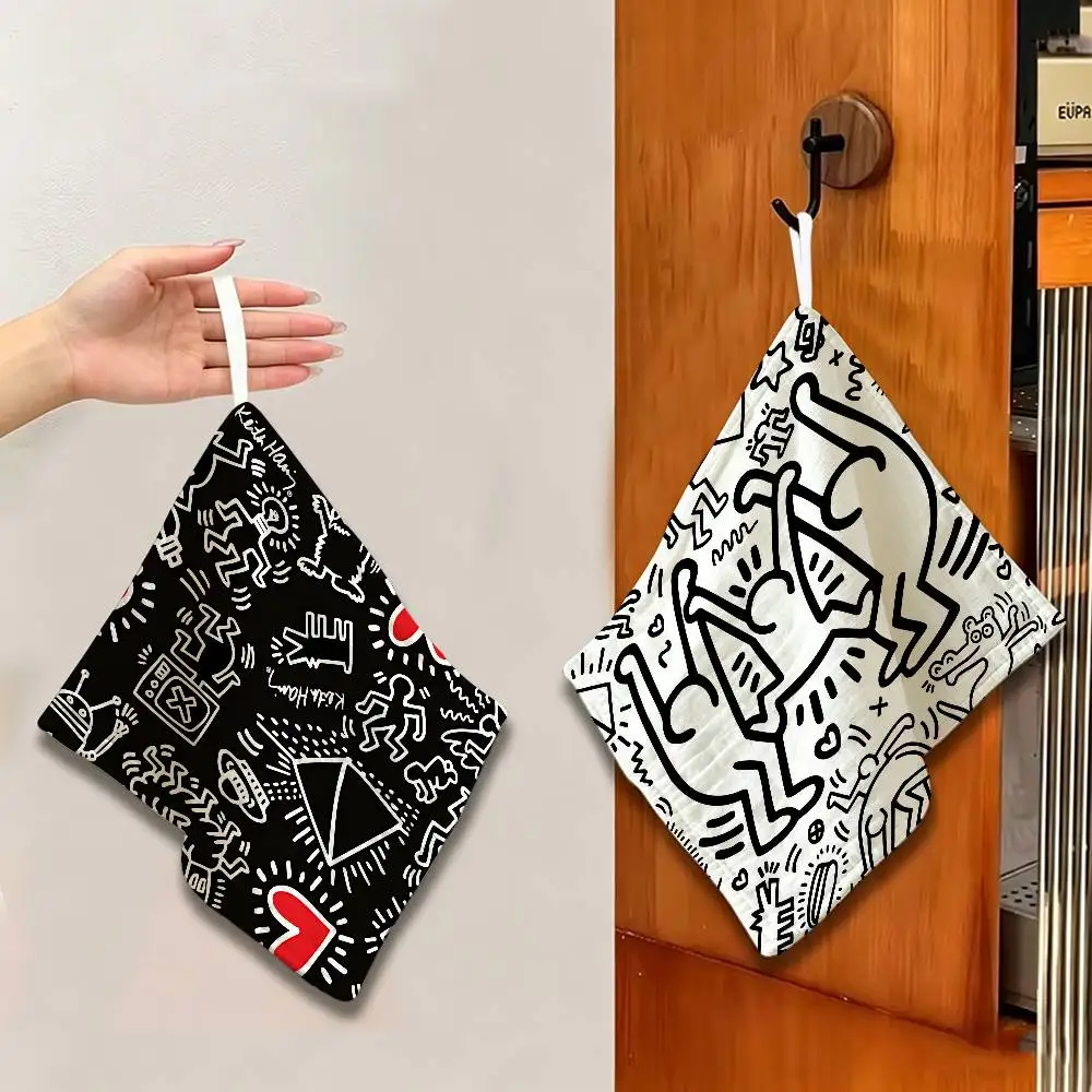 K-KeithS Luxury H-Ha-ring Hanging Kitchen Towel, Polyester Cotton Material, Multipurpose Hand Wiping Towel for Family