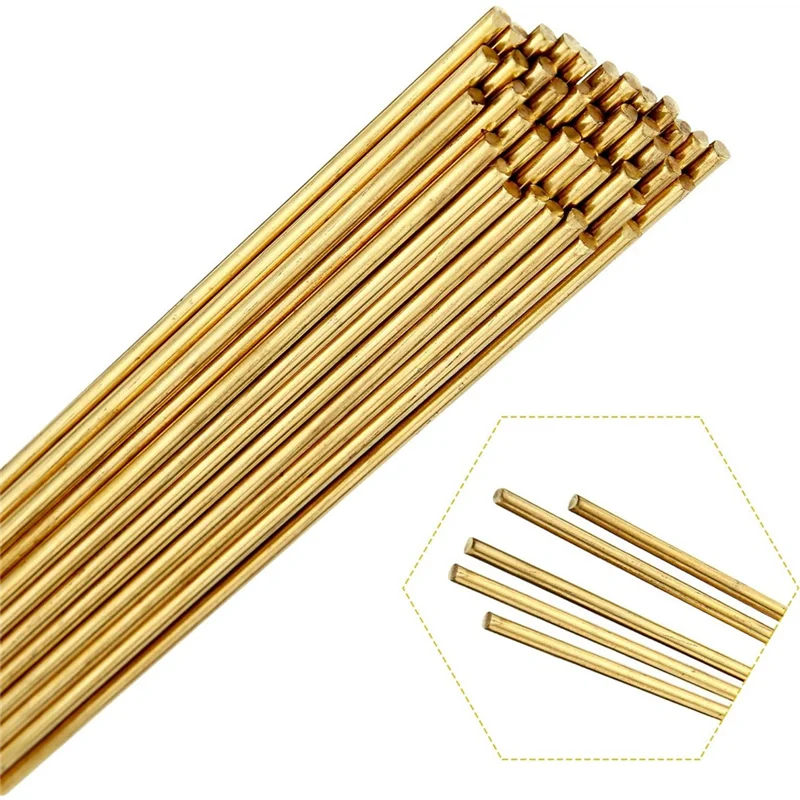 AT43-Brass Rods 1.5 Mm 40 Pcs For DIY Craft Drift Punches Handles Lathe Copper Alloy Solid Welding Braze