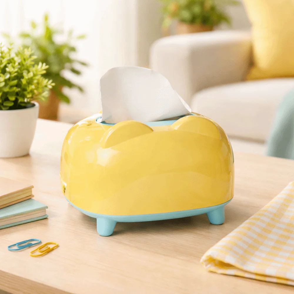 

Simple Dopamine Desktop Tissue Box Multi-functional Plastic Phone Stand Holder Stable Decorative Napkin Dispenser Tea Table