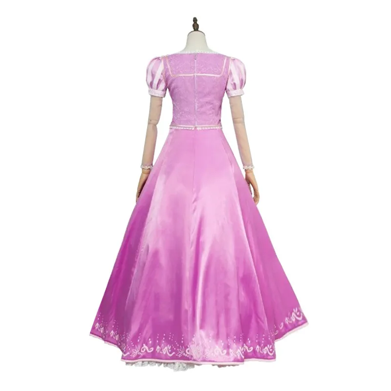 Adulto rapunzel cosplay vestido emaranhado rapunzel princesa trajes carnaval festa de halloween fantasia vestido para mulher roxo vestido longo