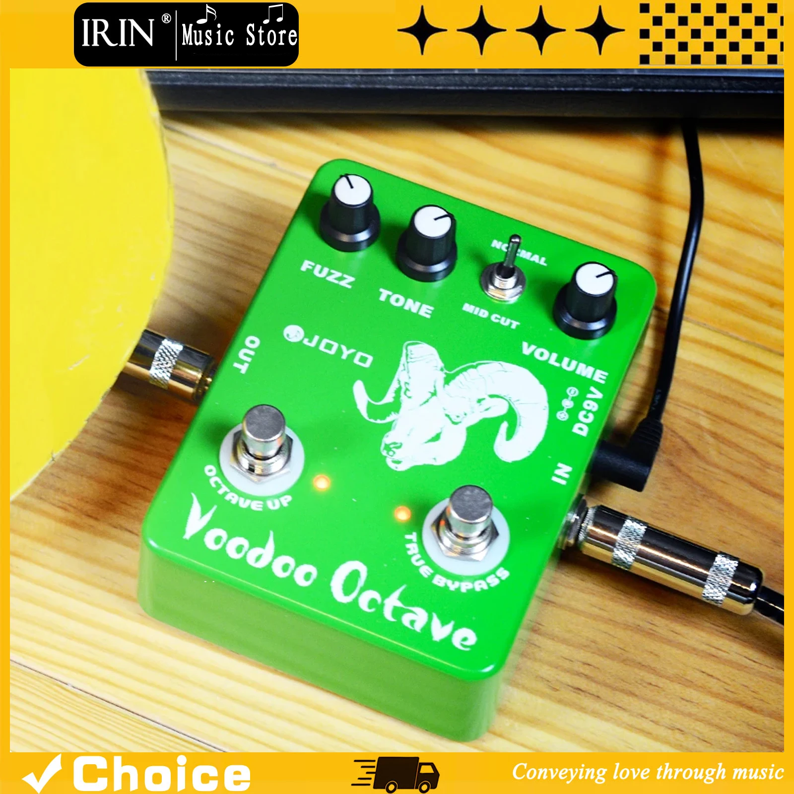 Pedal de Efecto de Octava JOYO VOODOO OCTAVE, Pedal de Efecto para Guitarra, Pedal Mini Fuzz, Pedales para Guitarra Eléctrica y Bajo, True Bypass