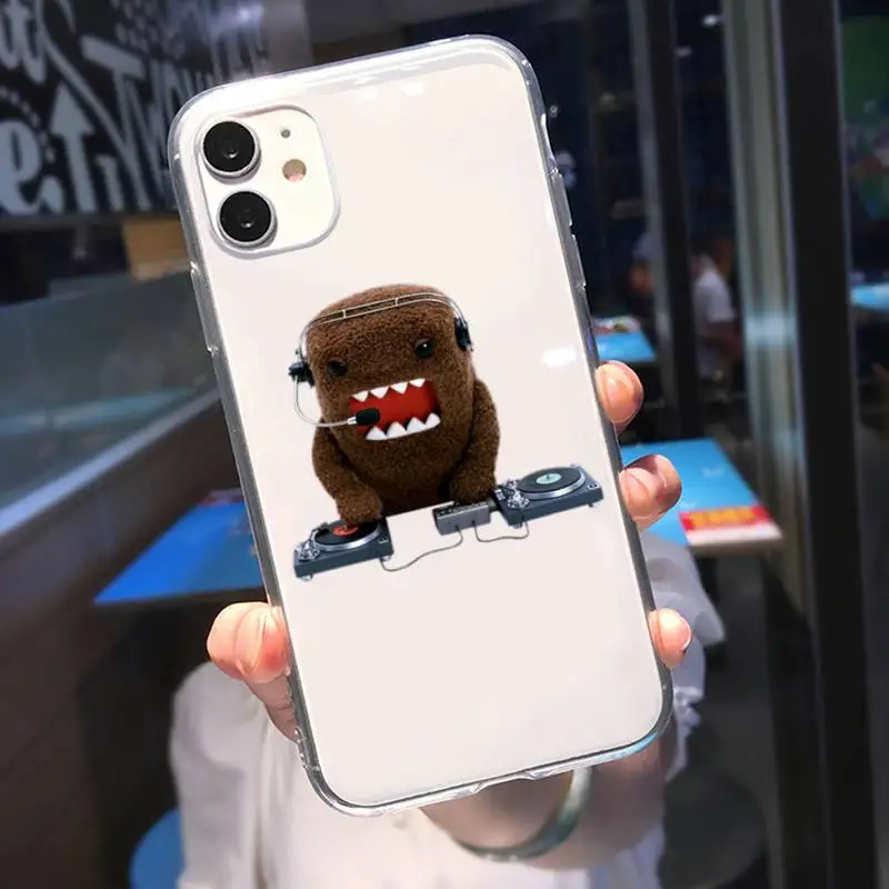 Cute Domo kun Phone Case For iPhone 11 12 Mini 13 14 Pro XS Max X 8 7 6s Plus 5 SE XR Transparent Shell