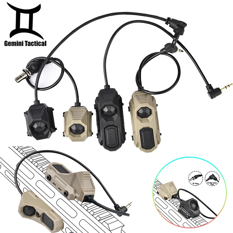 

WADSN UNIT AXON SL Tactical Remote Pressure Switch 2.5/3.5 SF Crane Plug Fit 20mm Rail M300 M600 Surefir Flashlight NGAL PEQ OGL