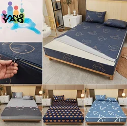 Mattress Protector Cover with Zipper Waterproof Sheets Six-Sided Dust Cover Single/Queen/King /Twin/Full Customizable Bed Sheet