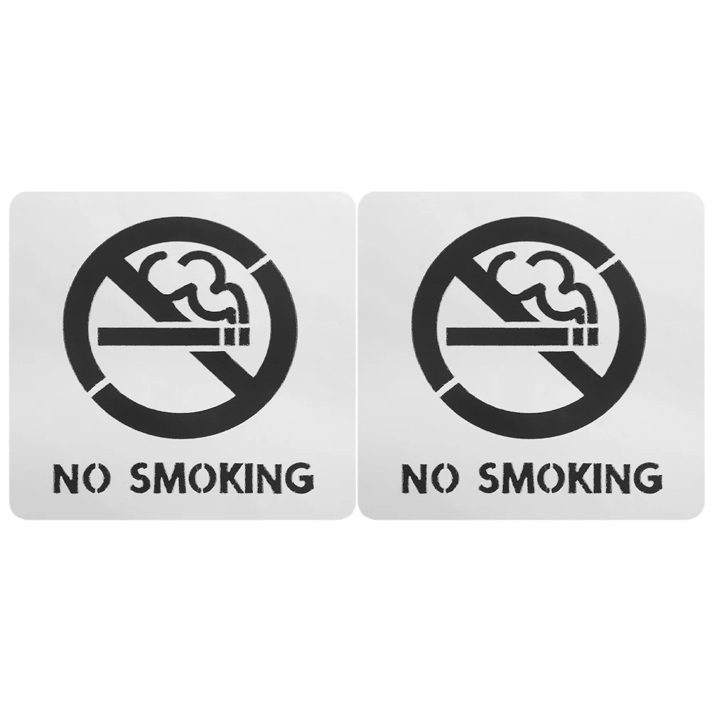 

2pcs No Smoking Waterproof Anti-Smoking Sticker Self-Adhesive Office Restroom Business Sign Wear-Resistant Public Area Smoking