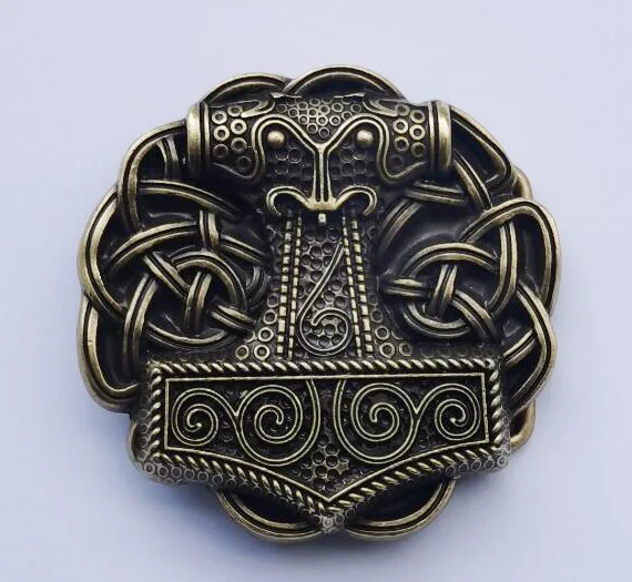 Hot Sale THORSHAMMER VIKING belt buckle SW-BY1039 suitable for 4cm wideth snap on belt with continous stock