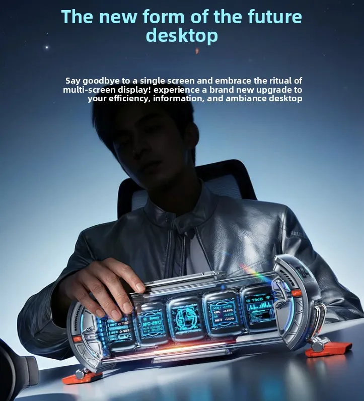 Any screen glow tube clock e-sports desktop ornament technology