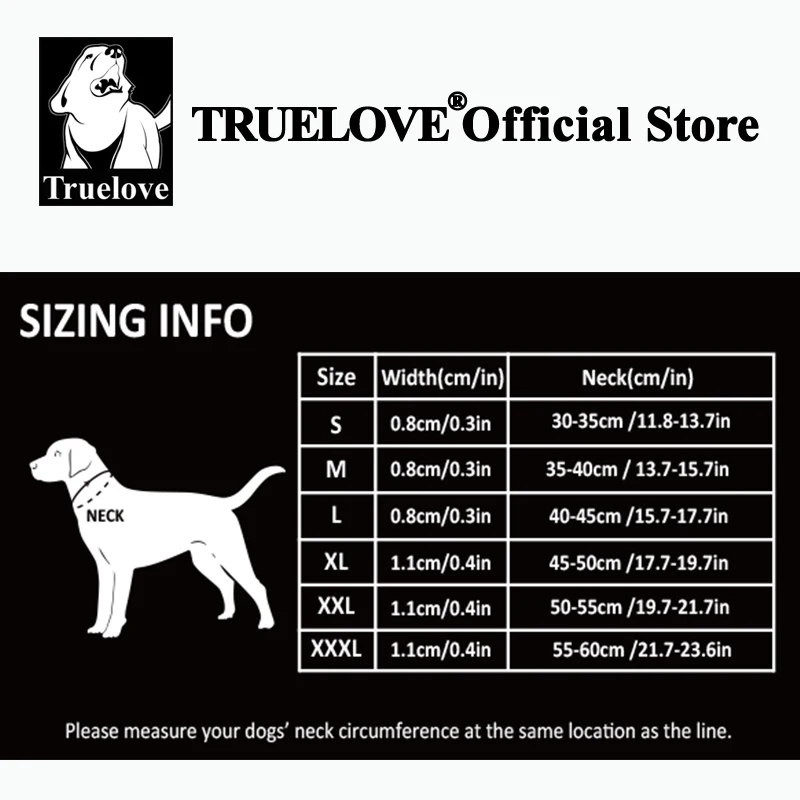 Truelove Pet P-Chain Nylon Dog Collar Stainless Steel Chain Pull-resistant Reflective Decorative Explosion-proof Walking TLC5373