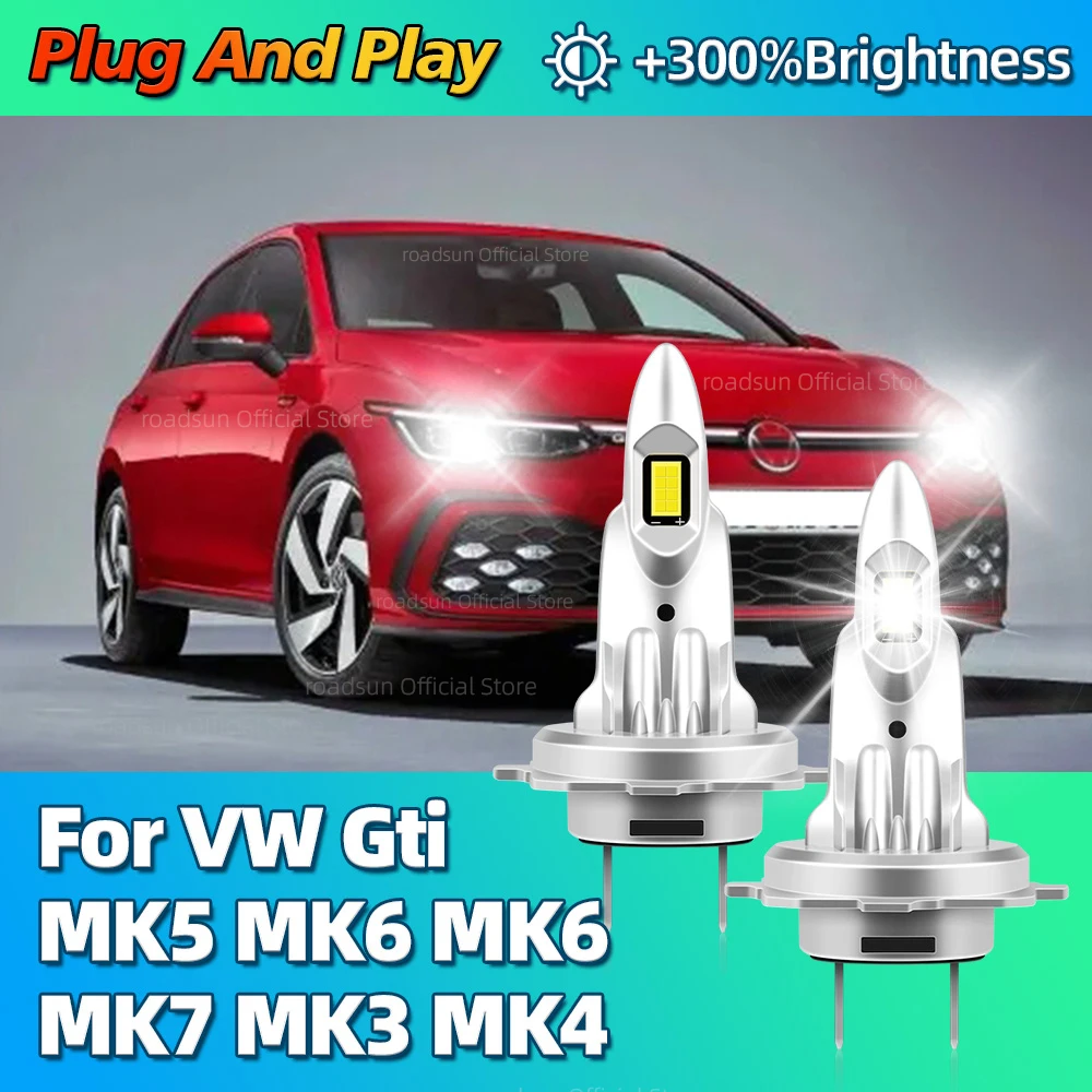 

2Pcs 180W H7 LED CANBUS Light Mini Head Lamp 1:1 Size Wireless Car Headlight For VW Volkswagen Gti MK5 MK6 MK7 MK3 MK4