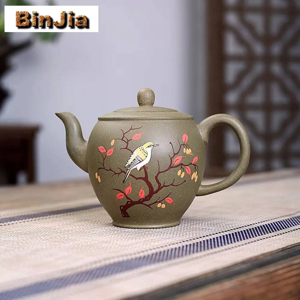 

410ml Yixing Purple Clay Teapots Beauty Kettle Famous Handmade Birds Tea Pot Chinese Raw Ore Zisha Set Teaware Collection Gift