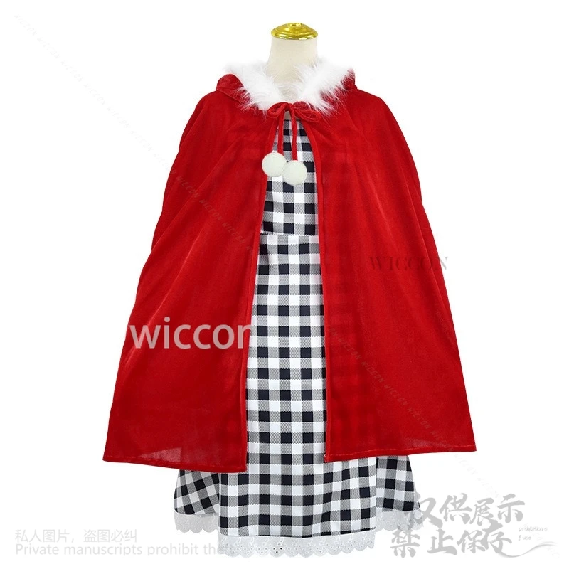 Disfraz de monstruo con capucha roja para mujer y niña, traje de Cosplay de Navidad, regalo de Lolita, novedad de 2024