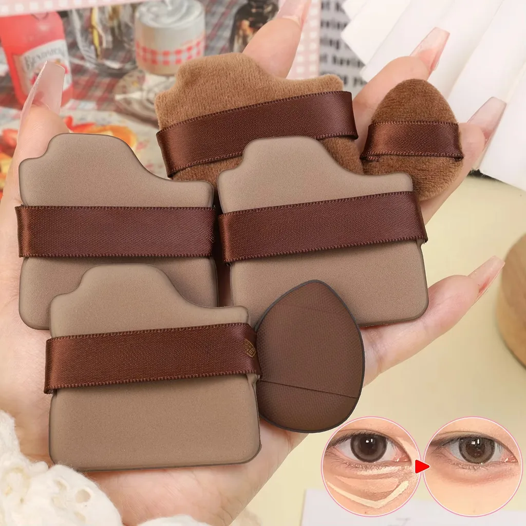 6-piece set of wet and dry powder puff, dual-purpose beauty tools, mini thumb powder puff, does not eat foundation concealer