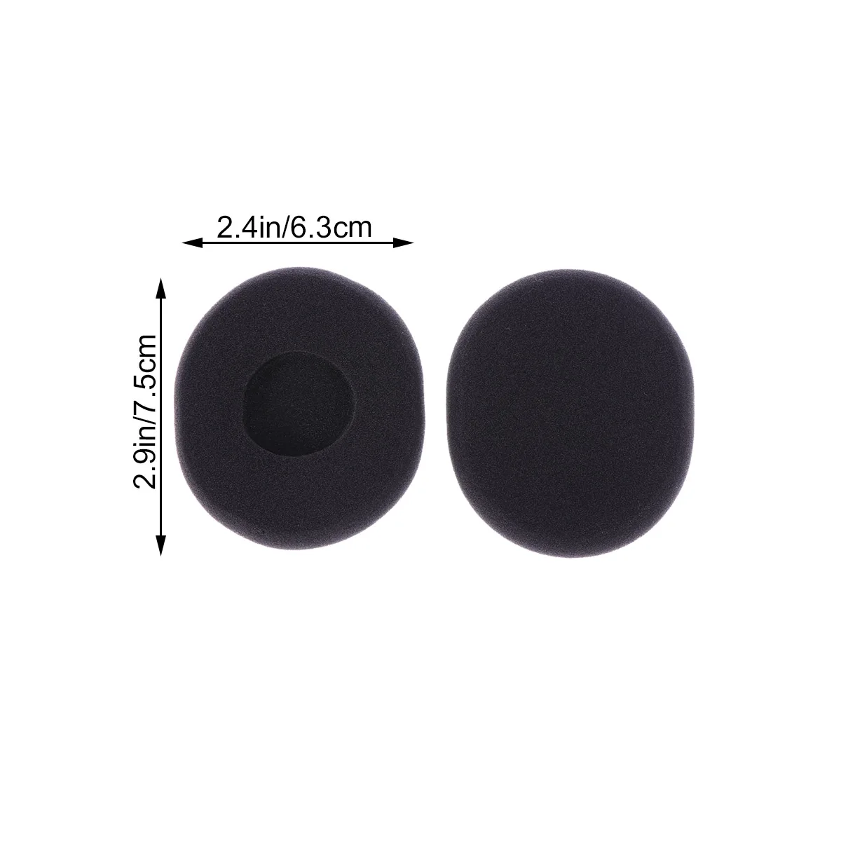

Simple Practical Headphone Ear Pads 75x65mm Black Durable Foam Replacement for H800 Wireless Headset Bass Enhancement