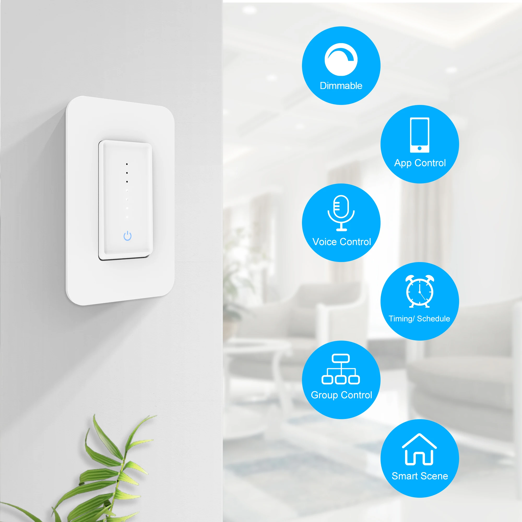 Imagem -02 - Girier-interruptor de Luz Dimmer Inteligente Interruptor Wifi dos Eua para Lâmpada Regulável 100120v Funciona com Alexa Assistente do Google Home Aplicativo Smart Life