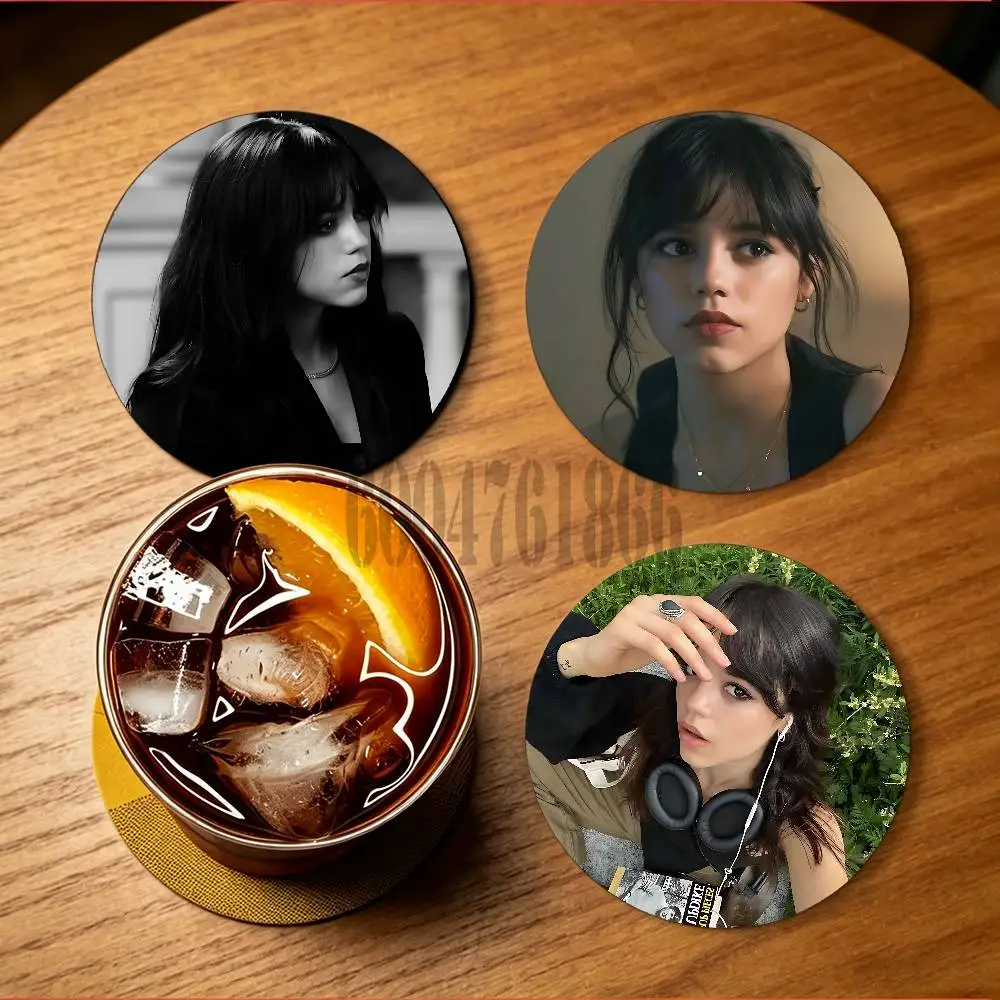 J-Jenna Ortega Heat-Resistant Pine Coasters Lightweight Sturdy for All Drinkware Easy to Clean