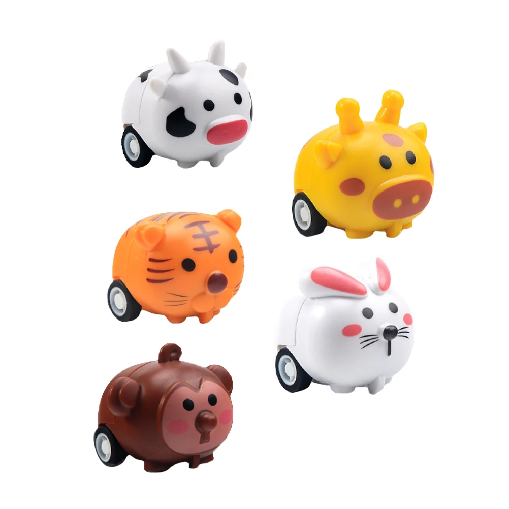 Voiture à tirer pour bébé, 5 pièces, alimentée par Friction, couleurs vives, Design créatif, matériau sûr, cadeau de fête pour enfants