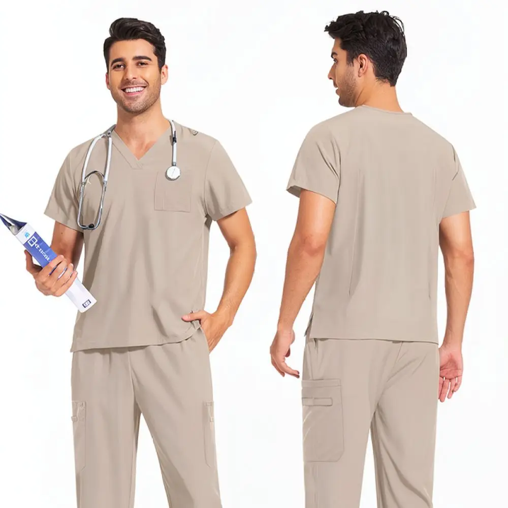 Breathable Medical Scrub Set For For Niaahinn Unisex Nursing Uniform V Neck Short Sleeve Comfortable Clinic Lab Staff Outfit