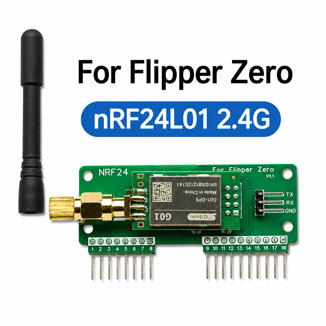 

nRF24L01 Expansion Board for Flipper Zero, 2.4GHz Development Module with Antenna, Sniffer & Mouse Jacker PINGEQUA