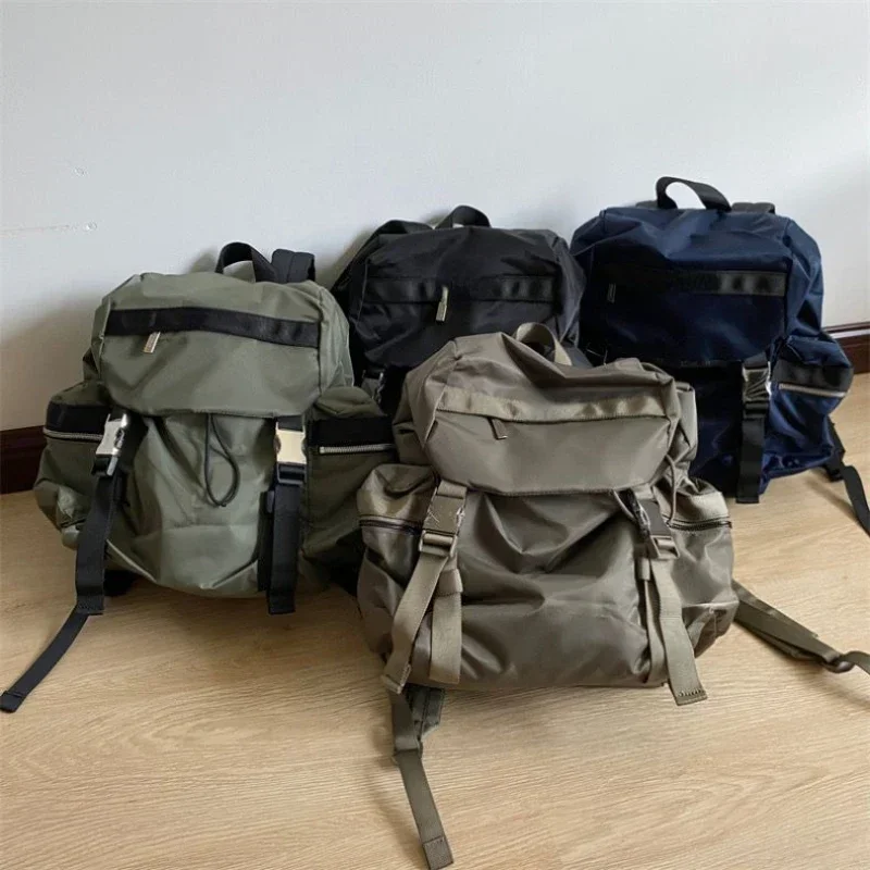 High-capacity Grunge Pockets Backpack Women All Match Fashion Vintage Schoolbags Y2k Aesthetic Ins Simple Backpacks for Students