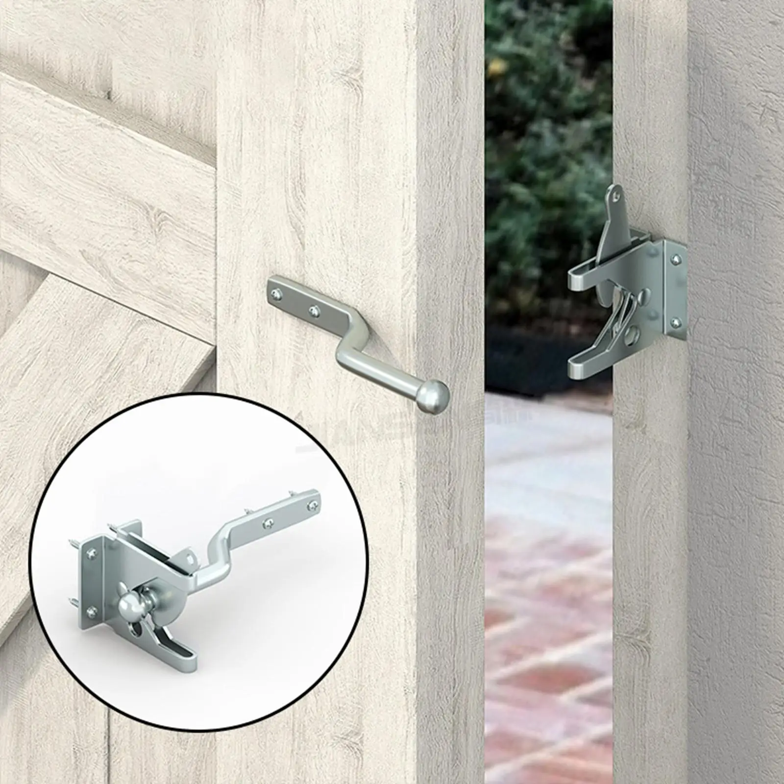 Gate Latch Simple Install Door Latch Self Locking Fence Lock for Outdoor Wooden