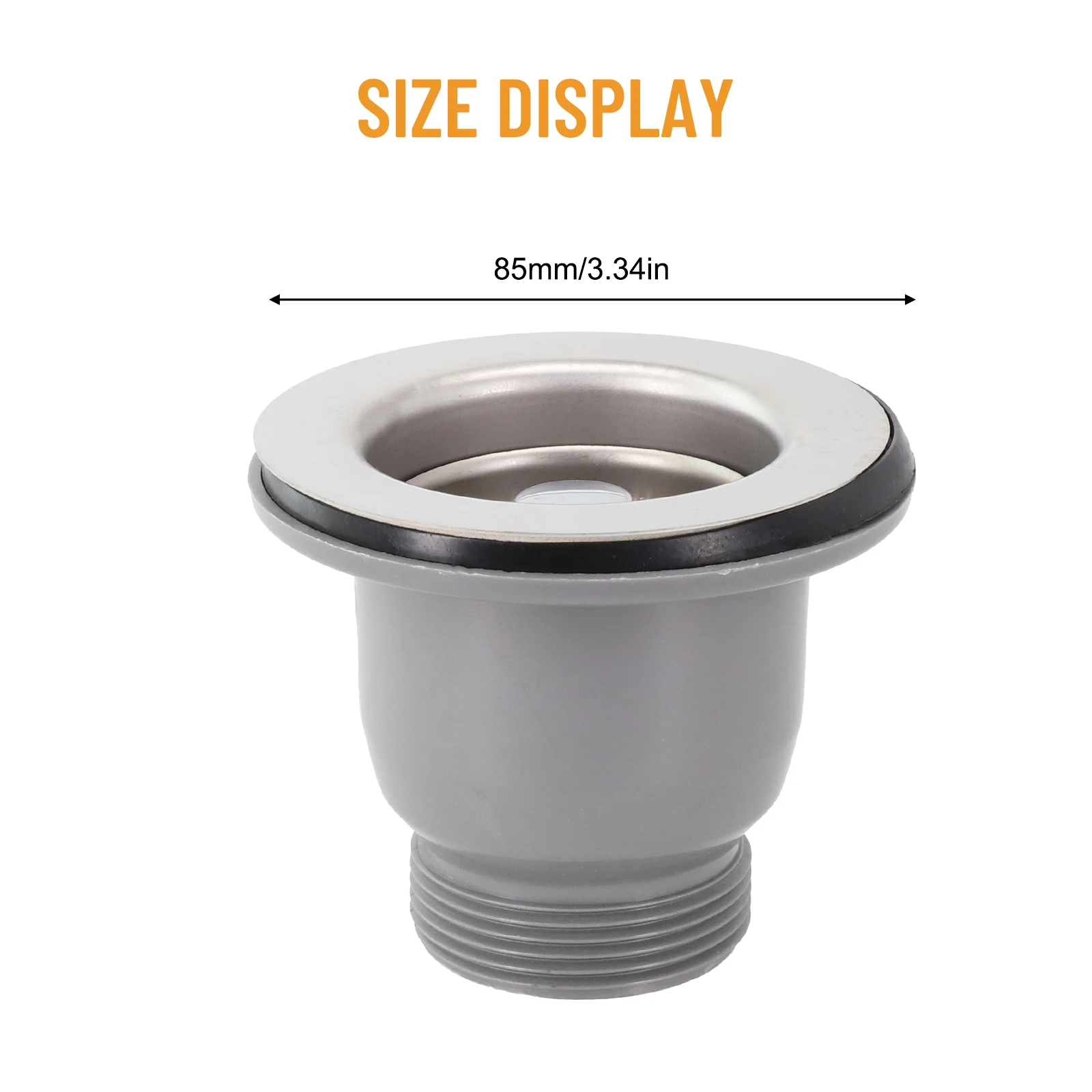 Basket Sink Strainer Home Modern Opening 60mm Replacement Silver Stainless Steel Waste 85mm Flange Accessories